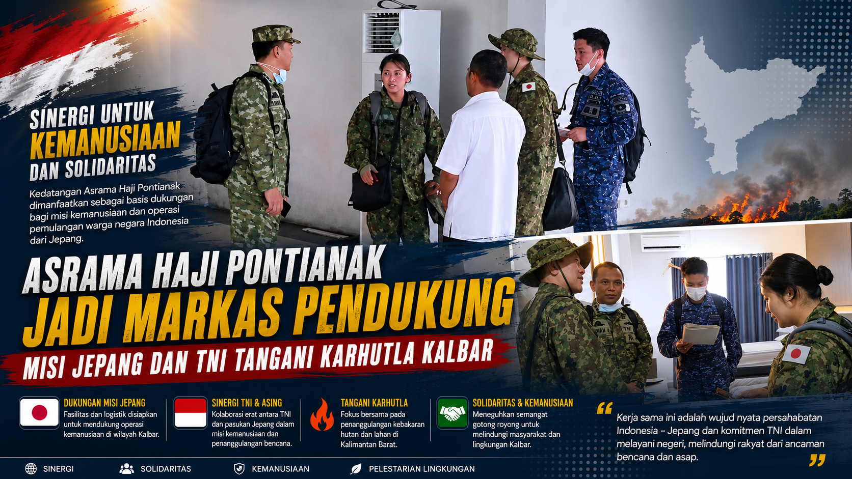 Jepang Turun Tangan Tangani Karhutla Kalbar, 180 Personel Disiapkan di Asrama Haji Pontianak